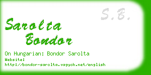 sarolta bondor business card